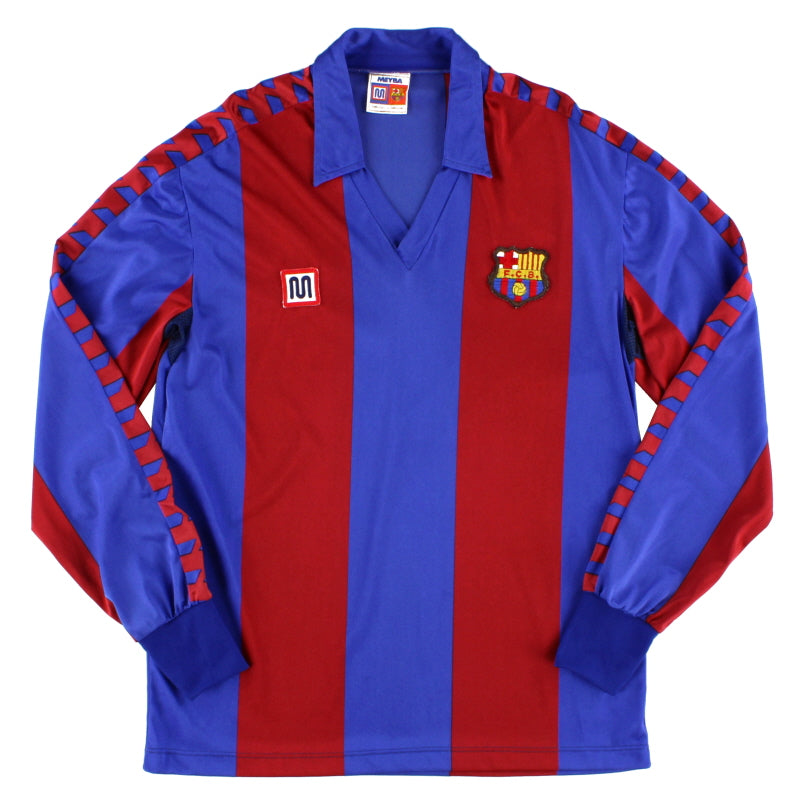 1982-89 Barcelona Home Shirt L/S *Mint* S Football Shirt