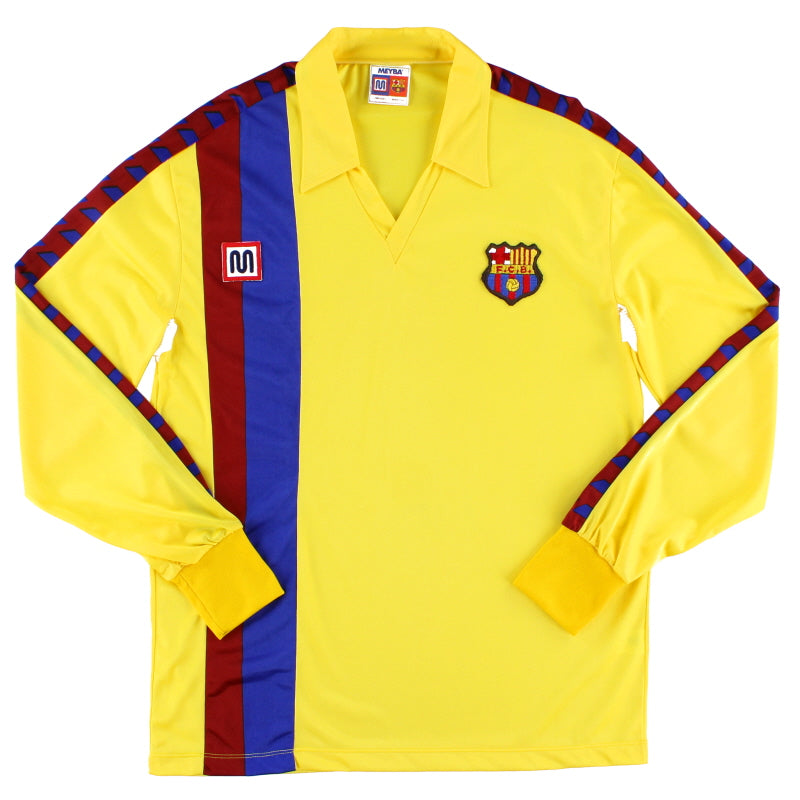 1984-89 Barcelona Away Shirt L/S *As New* L Football Shirt