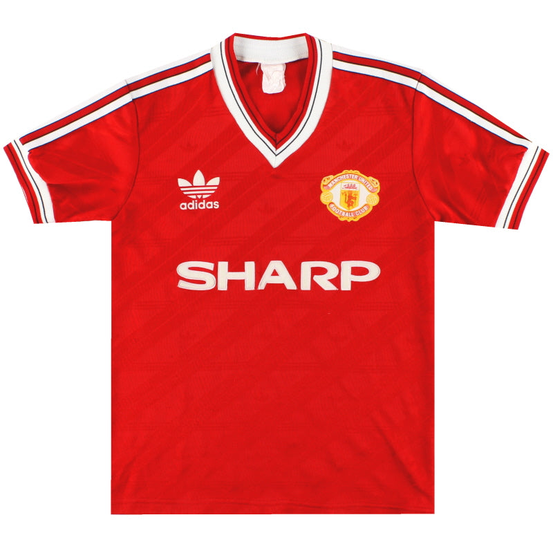 1986-88 Manchester United adidas Home Shirt L.Boys Football Shirt