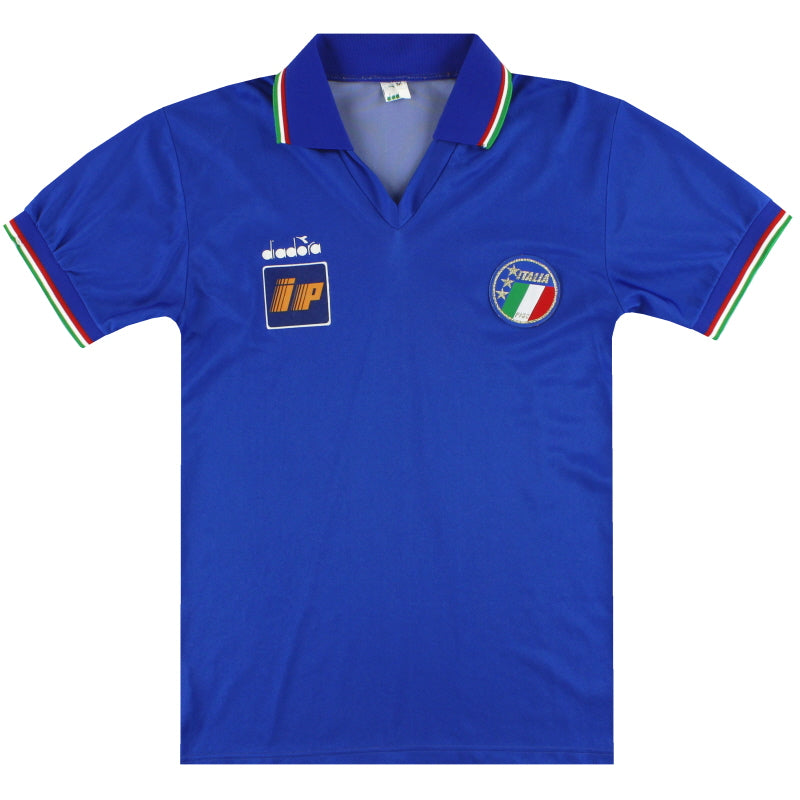 1986-90 Italy Diadora Player Issue Home Shirt *Mint* M Football Shirt