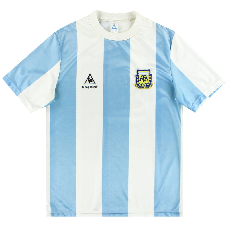 1986 Argentina Le Coq Sportif 'Campeon Mundial' Home Shirt M Football Shirt