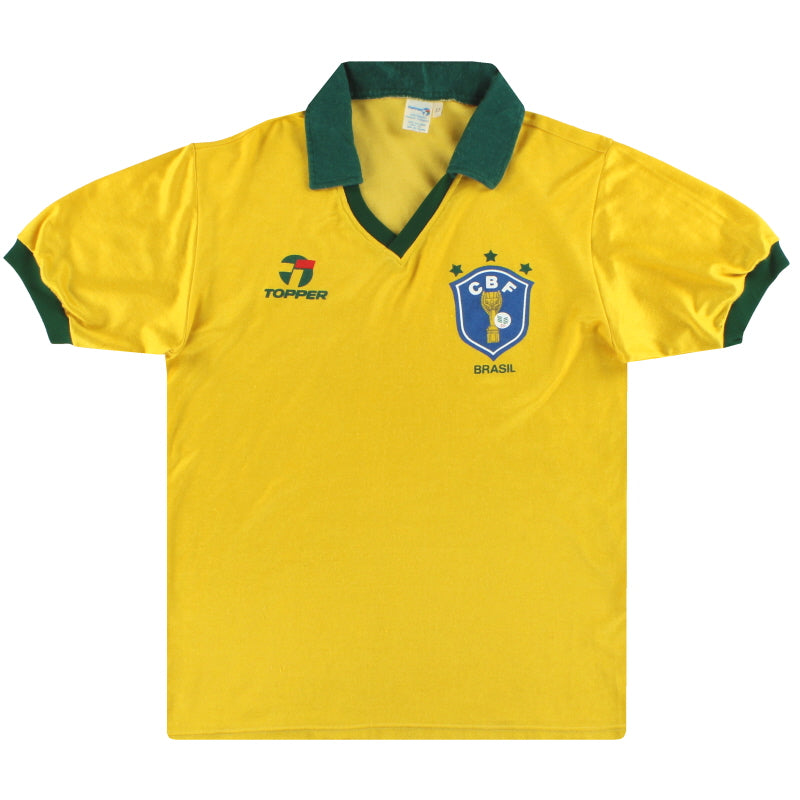 1985-88 Brazil Topper Home Shirt M Football Shirt