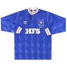 1987-89 Macclesfield Umbro 'Wembley 89' Match Issue Home Shirt #4 L Football Shirt