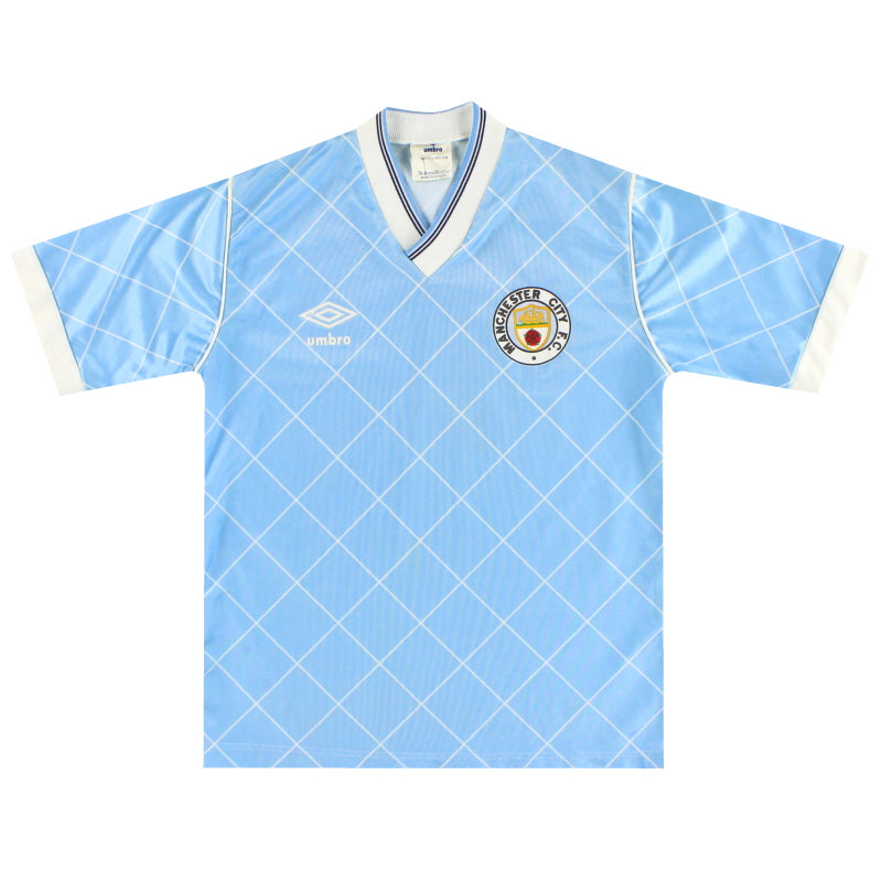 1987-89 Manchester City Umbro Home Shirt Y Football Shirt