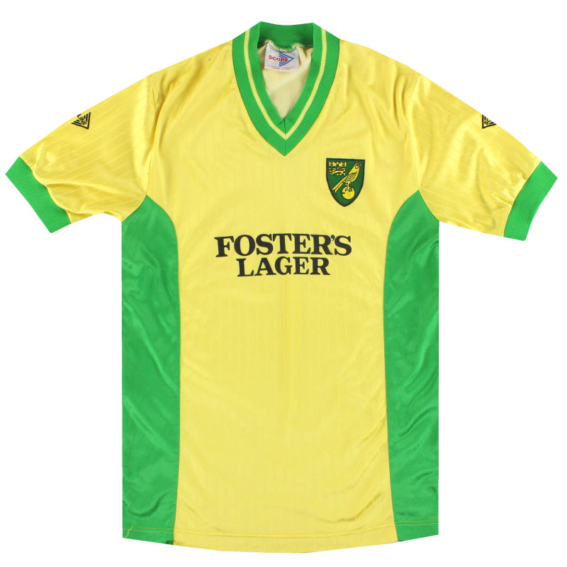 1987-89 Norwich Home Shirt L Football Shirt