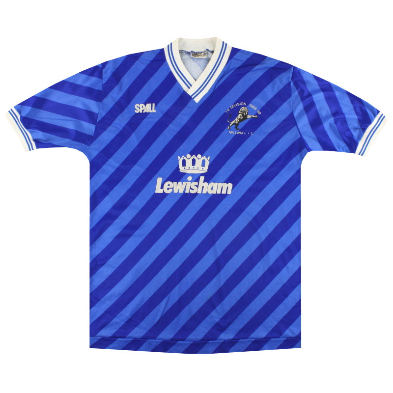 1988-89 Millwall Spall Home Shirt L Football Shirt