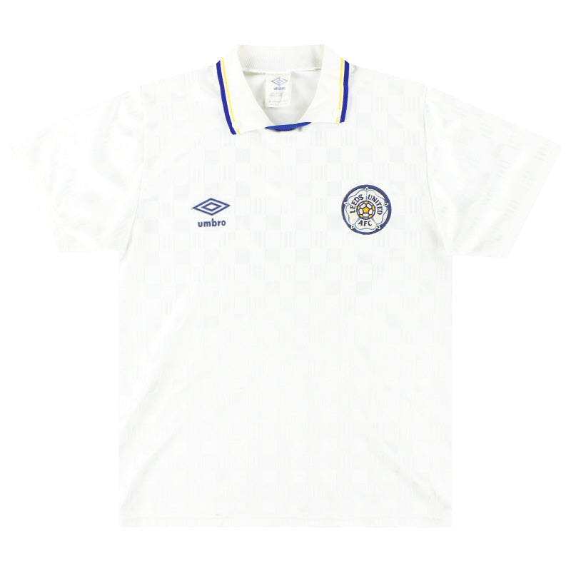 1988-90 Leeds Umbro Home Shirt S Football Shirt