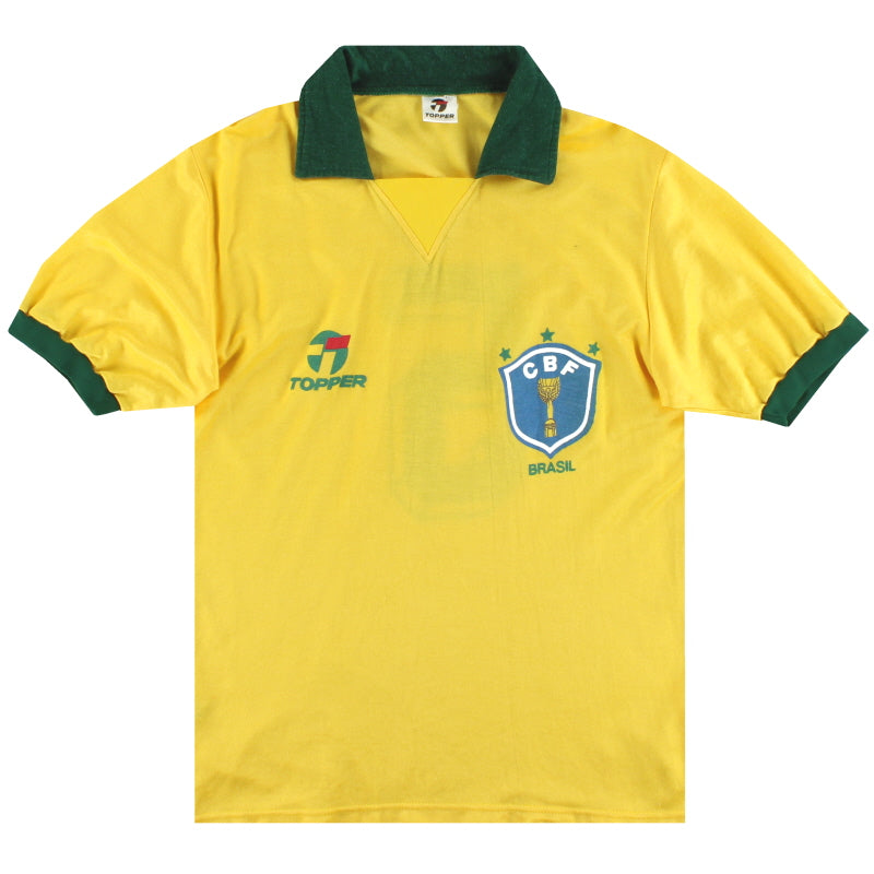 1988-91 Brazil Topper Home Shirt #5 M Football Shirt