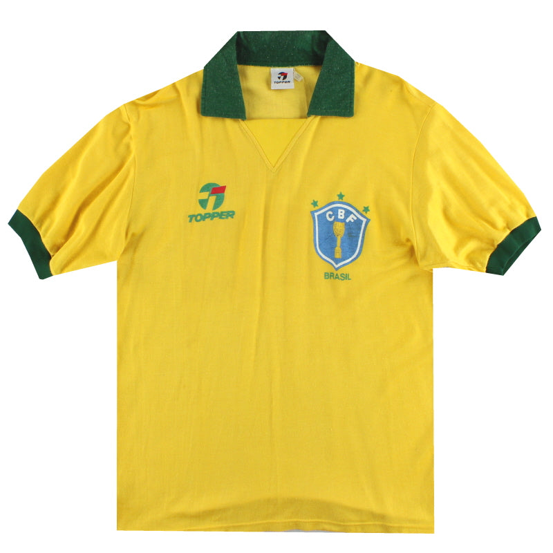 1988-91 Brazil Topper Home Shirt M Football Shirt