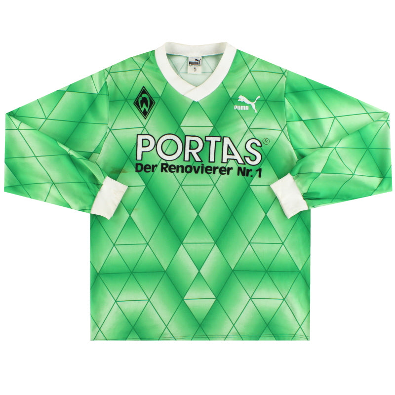 1989-90 Werder Bremen Puma Away Shirt L/S XL Football Shirt