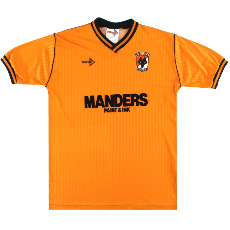 1989-90 Wolves Scoreline Home Shirt *Mint* L Football Shirt