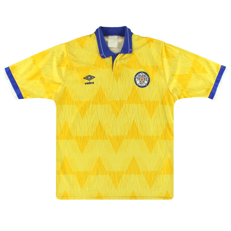 1989-91 Leeds Umbro Away Shirt L Football Shirt