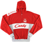 1989-91 Liverpool En-s 1/2 Zip Hoodie Top S Hoodie