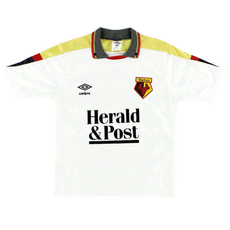 1989-91 Watford Umbro Away Shirt L.Boys Football Shirt