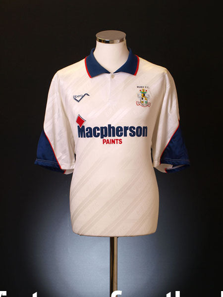 1990-91 Bury Home Shirt L Football Shirt