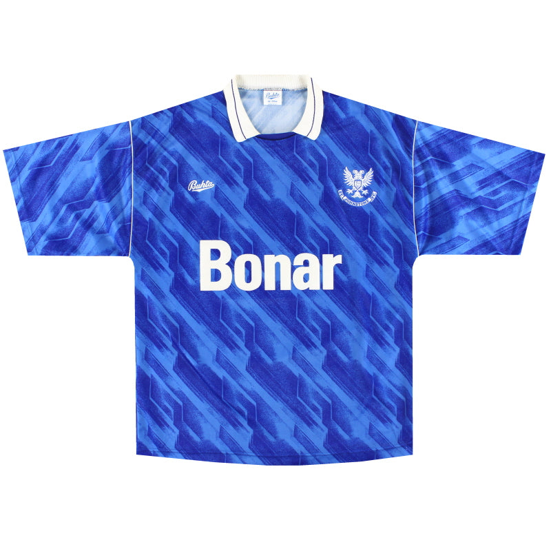 1990-91 St Johnstone Bukta Home Shirt L Football Shirt