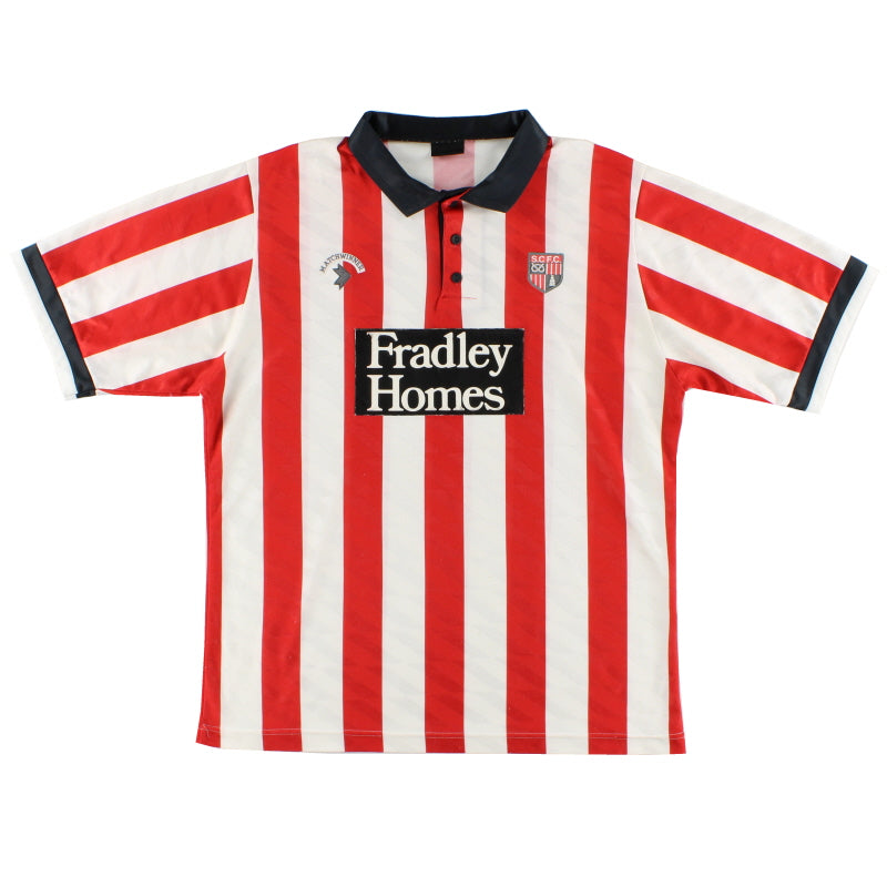 1990-91 Stoke City Home Shirt L Football Shirt