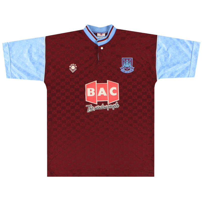 1990-91 West Ham Bukta Home Shirt *As New* S Football Shirt