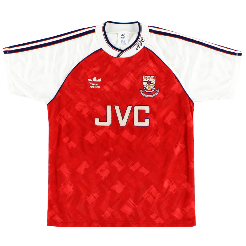 1990-92 Arsenal adidas 'Champions' Home Shirt L Football Shirt