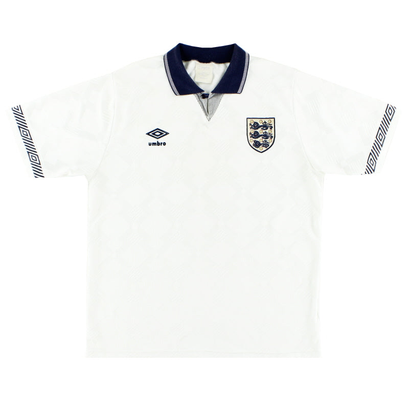 1990-92 England Umbro Home Shirt *Mint* L Football Shirt