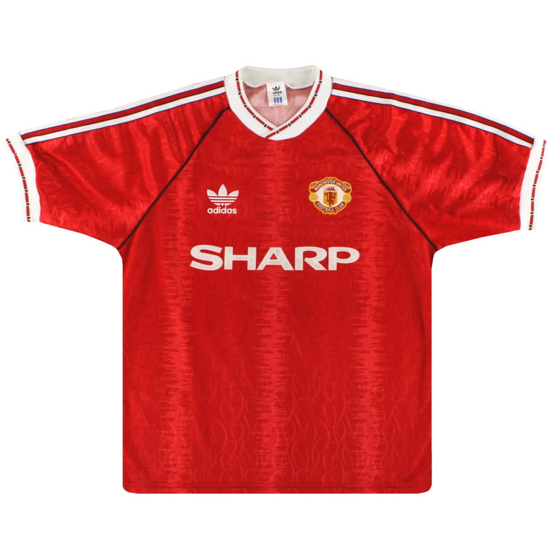 1990-92 Manchester United adidas Home Shirt M Football Shirt