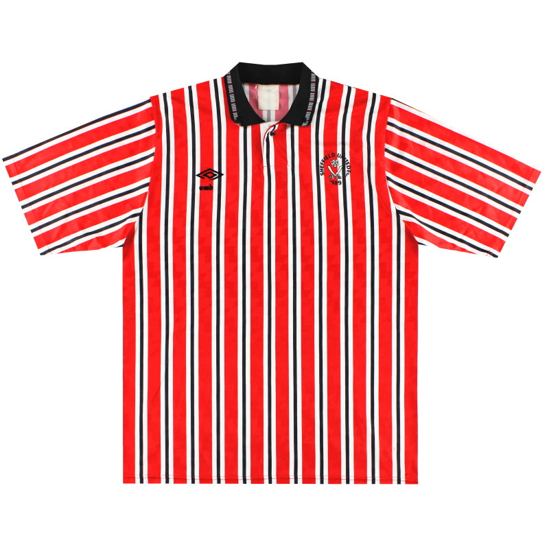 1990-92 Sheffield United Umbro Home Shirt L Football Shirt