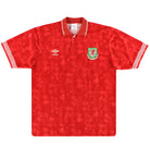 1990-92 Wales Umbro Home Shirt L Football Shirt