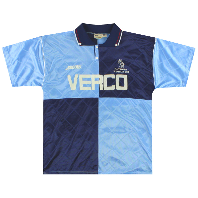 1990-92 Wycombe Brooks 'FA Trophy' Home Shirt L Football Shirt