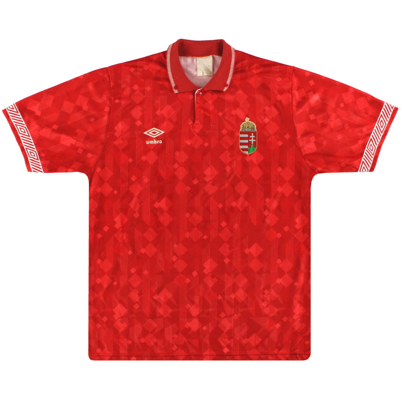 1990-93 Hungary Umbro Home Shirt L Football Shirt