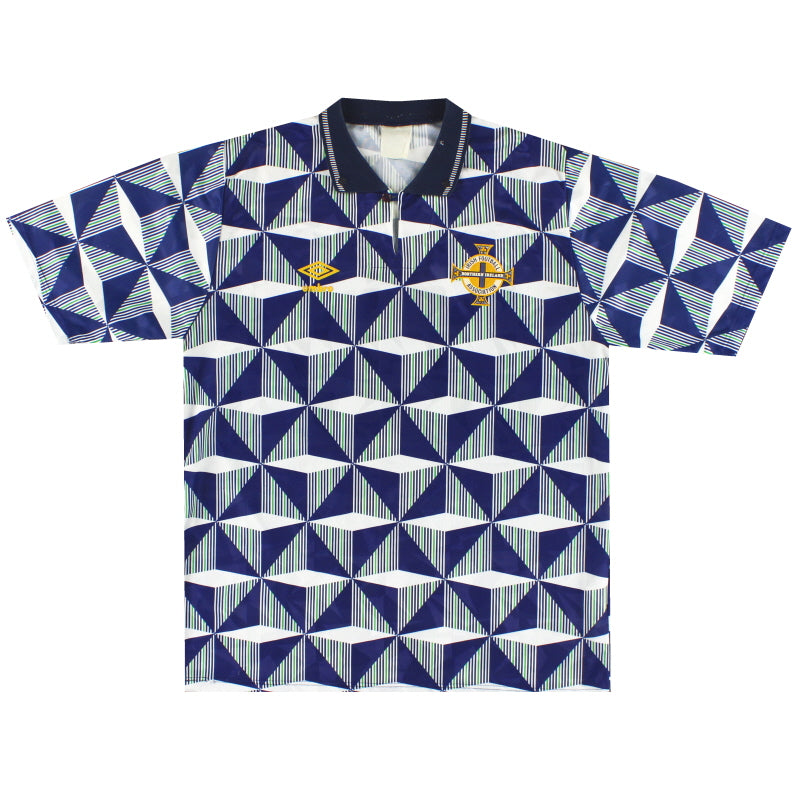 1990-93 Northern Ireland Umbro Away Shirt L Football Shirt