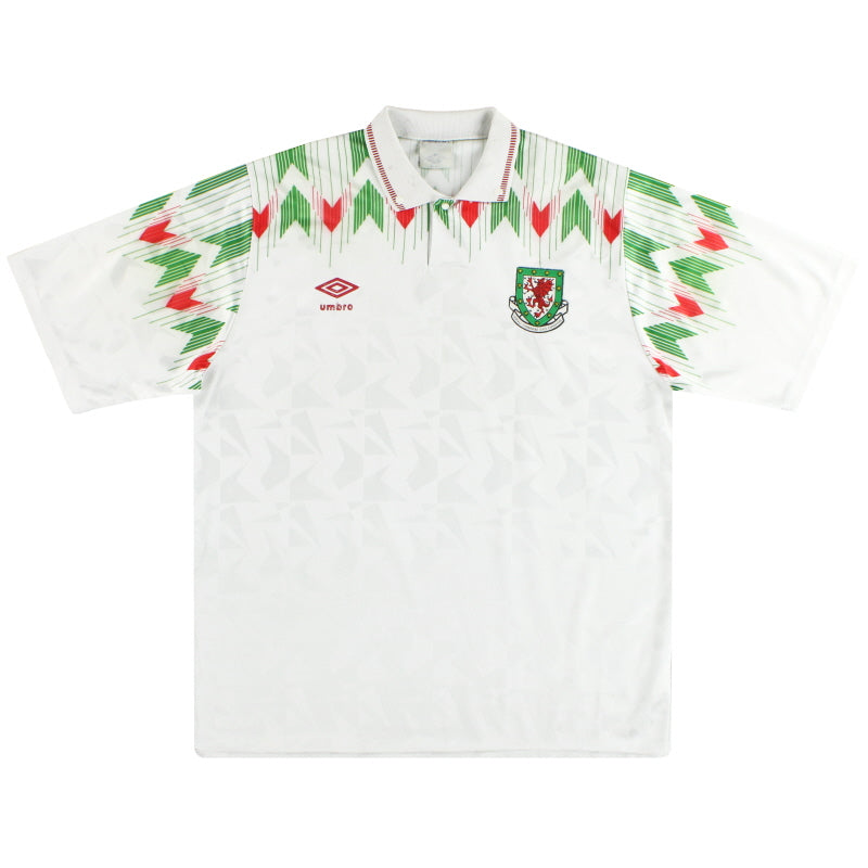 1990-93 Wales Umbro Away Shirt L Football Shirt