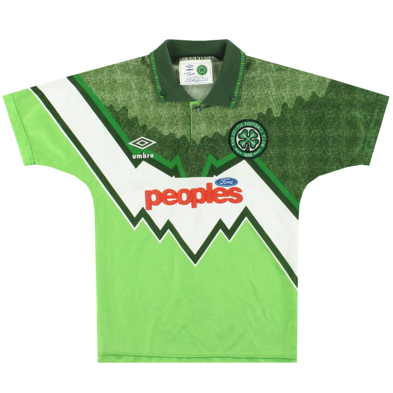 1991-92 Celtic Umbro Away Shirt Y Football Shirt