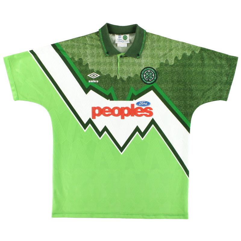 1991-92 Celtic Umbro Away Shirt L Football Shirt