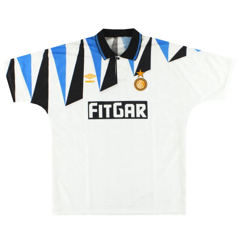 1991-92 Inter Milan Umbro Away Shirt L Football Shirt