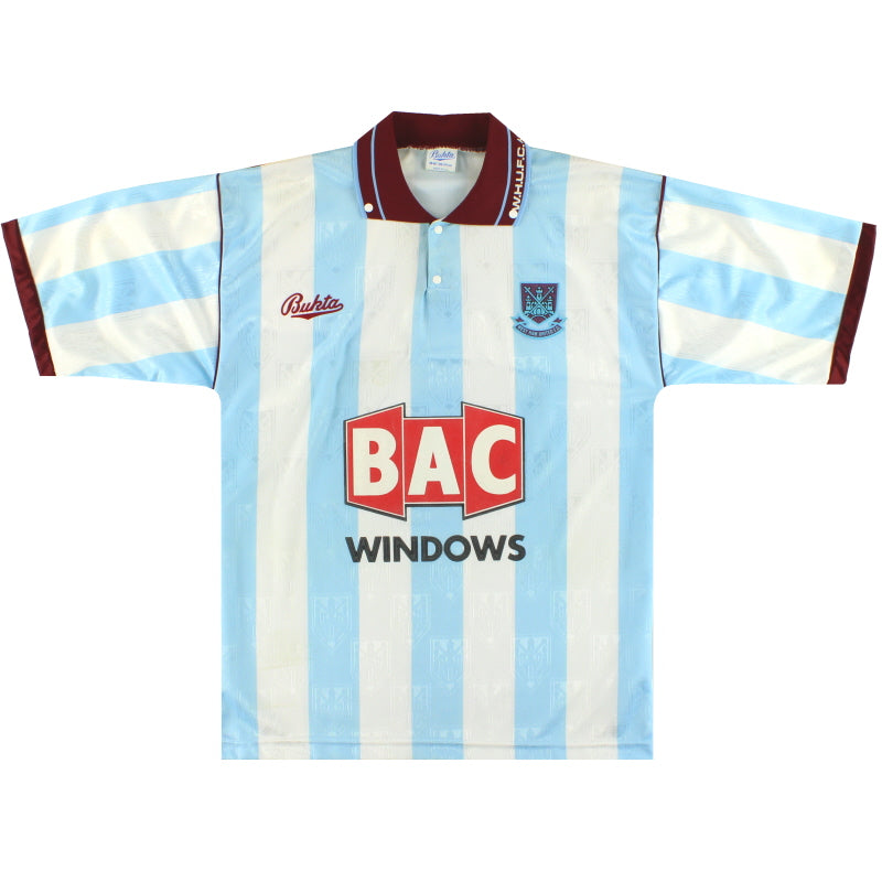 1991-92 West Ham Bukta Away Shirt L Football Shirt