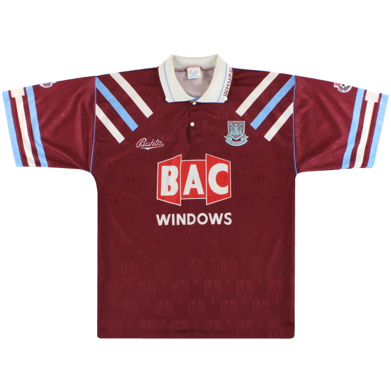 1991-92 West Ham Bukta Home Shirt S Football Shirt