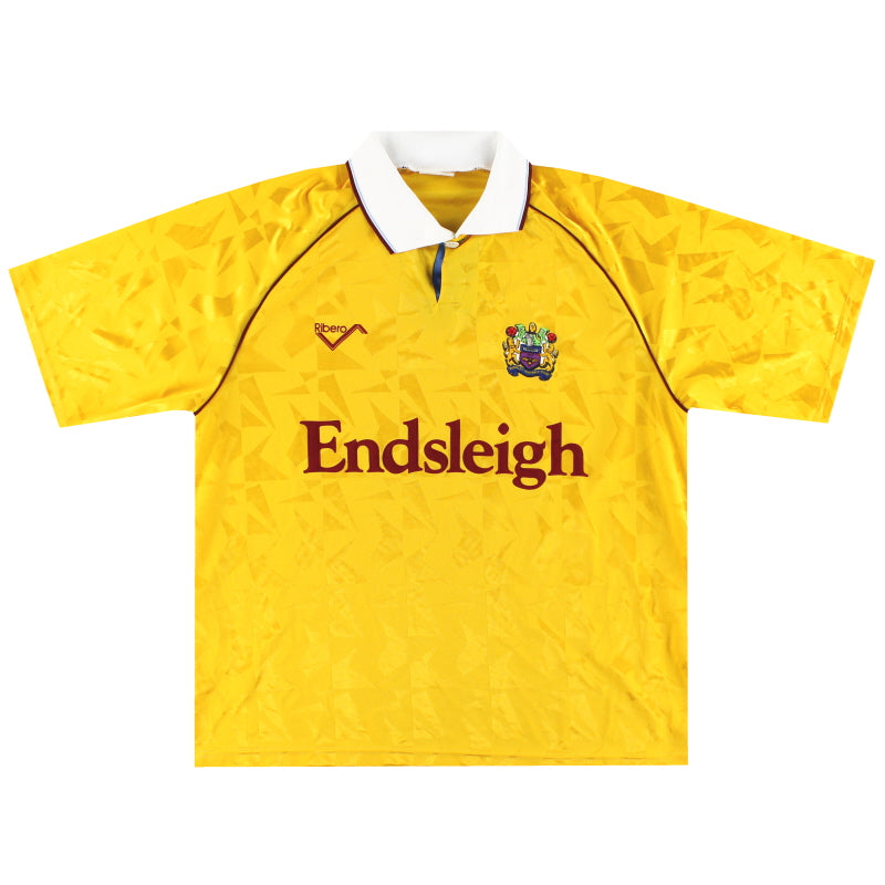 1991-93 Burnley Ribero Away Shirt L Football Shirt