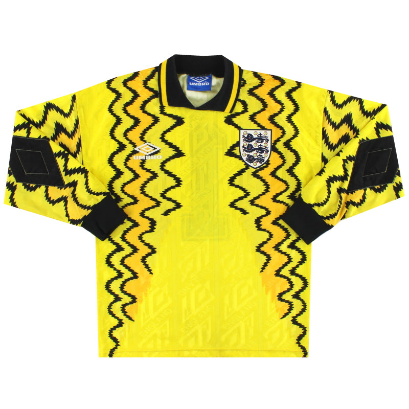 1992-93 England Umbro Goalkeeper Shirt #1 L.Boys Football Shirt