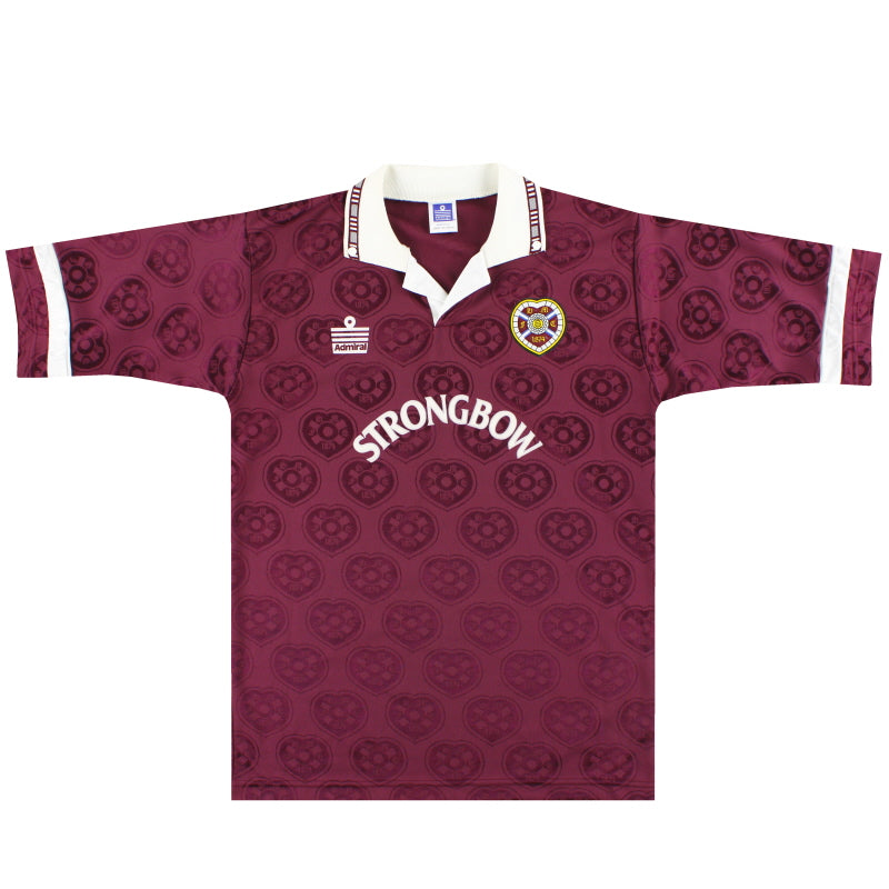 1992-93 Hearts Admiral Home Shirt *Mint* M Football Shirt