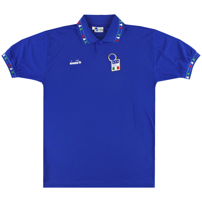 1992-93 Italy Diadora Home Shirt *Mint* L Football Shirt