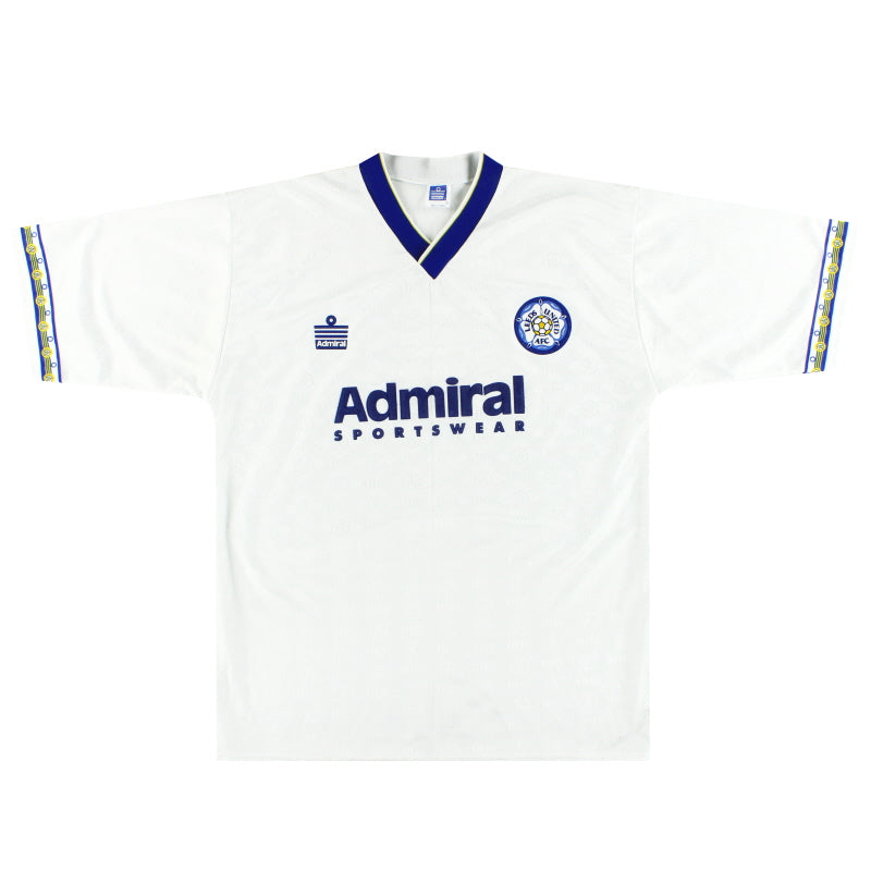 1992-93 Leeds Admiral Home Shirt XL Football Shirt