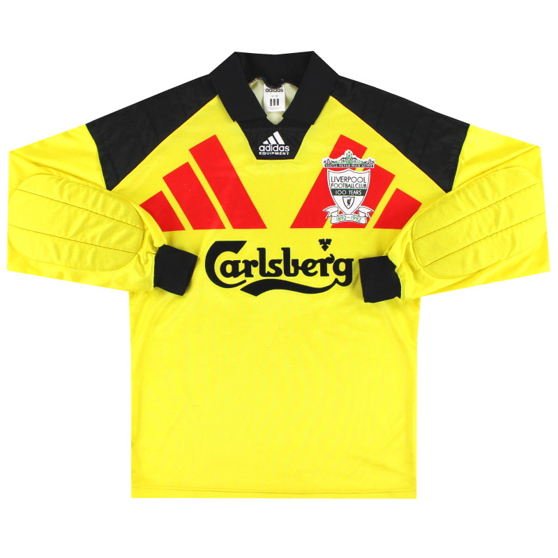 1992-93 Liverpool adidas Centenary Goalkeeper Shirt S Football Shirt