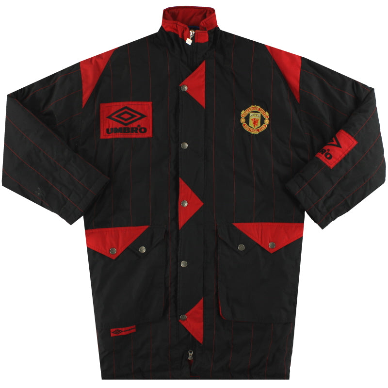 1992-93 Manchester United Umbro Padded Bench Coat S Jacket