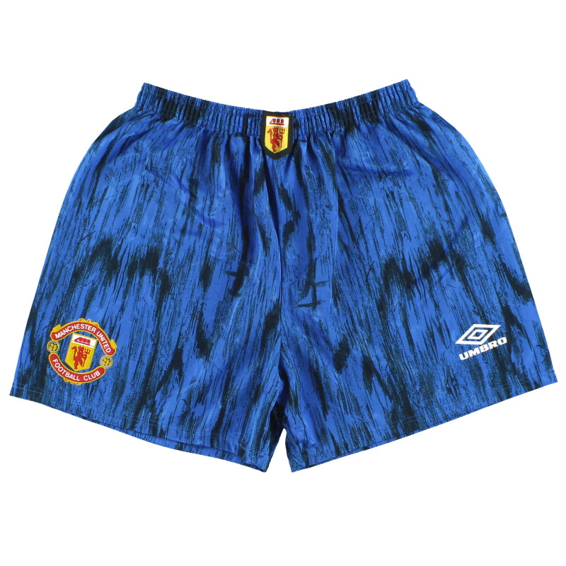 1992-93 Manchester United Umbro Away Shorts S Football Shorts