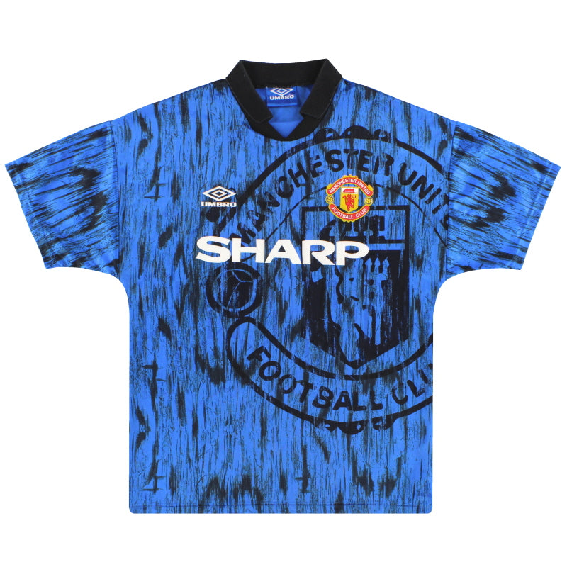 1992-93 Manchester United Umbro Away Shirt L.Boys Football Shirt