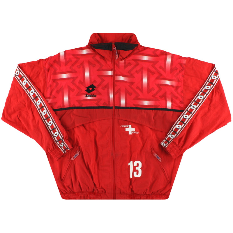 1992-93 Switzerland Lotto Player Issue Track Jacket #13 XXL Jacket