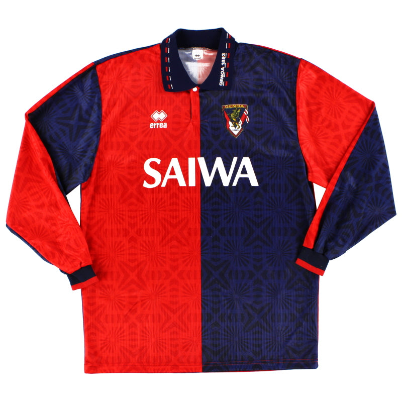 1992-94 Genoa Errea Home Shirt L/S L Football Shirt