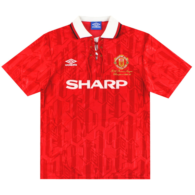 1992-94 Manchester United Umbro 'Champions' Home Shirt M Football Shirt