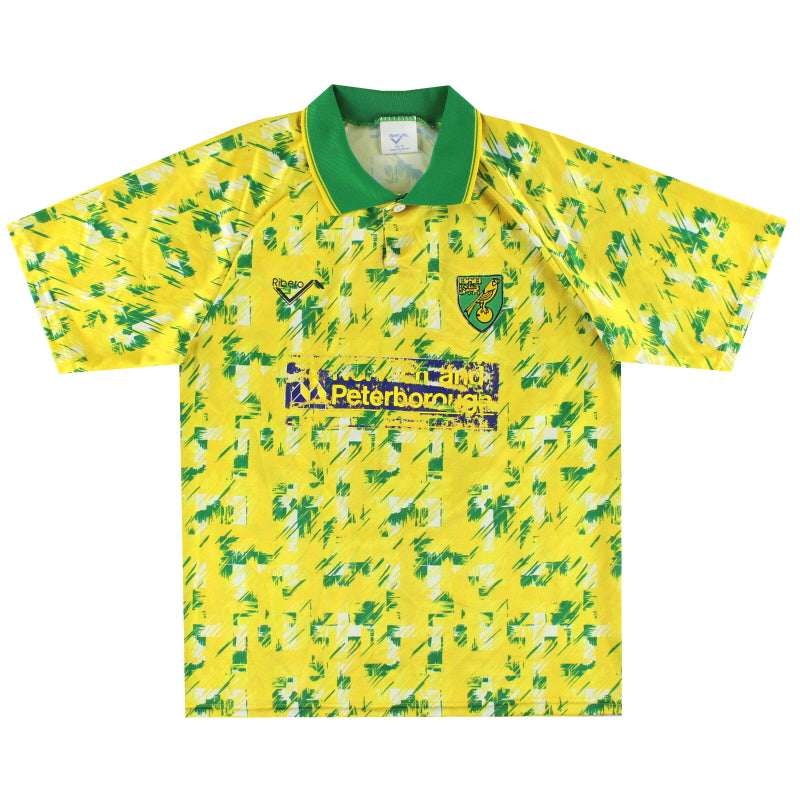 1992-94 Norwich City Ribero Home Shirt M Football Shirt