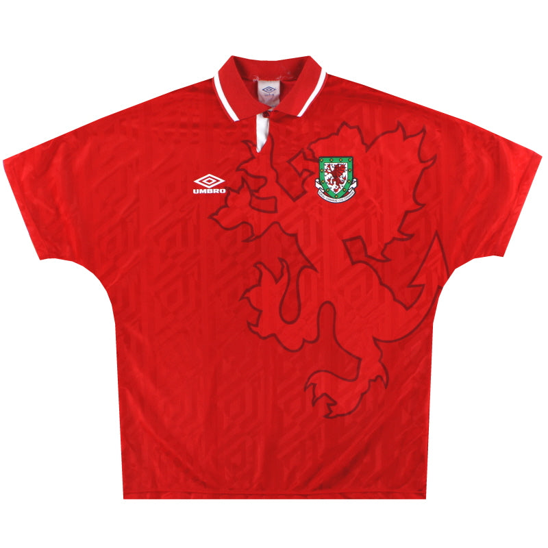 1992-94 Wales Umbro Home Shirt L Football Shirt